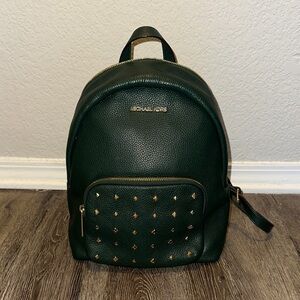 Michael Kors Dark Green Studded Backpack